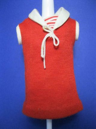 Fashion Clone Barbie Doll Vintage Red Sailor Top W Empire Made Tag.  Snaps
