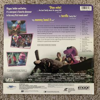 Barney’s Great Adventure The Movie Widescreen Laserdisc - VERY RARE LATE RELEASE 2