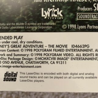 Barney’s Great Adventure The Movie Widescreen Laserdisc - VERY RARE LATE RELEASE 3