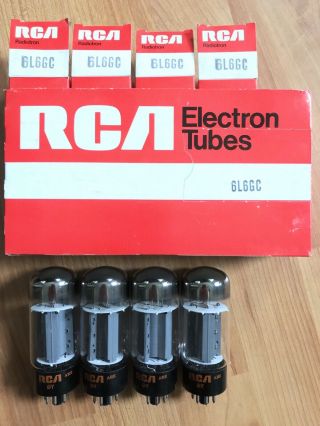 Rare Date Matched Quad Nos Nib Rca 6l6gc Amplifier Power Tubes Exc 6l6 Kt66