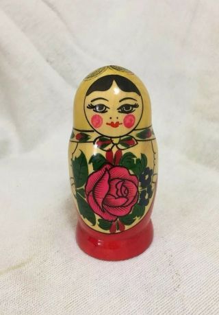 Vintage 5 piece Hand Painted Russian Matryoshka Nesting Dolls 2