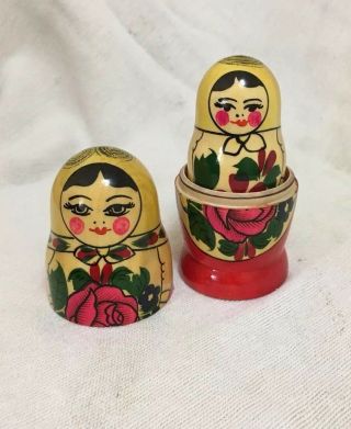 Vintage 5 piece Hand Painted Russian Matryoshka Nesting Dolls 3