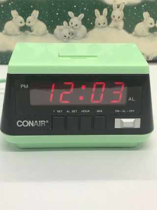 Vintage Conair Digital Alarm Clock Turquoise Model Cl2001) Vsco Decor Retro Pop