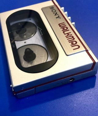 RARE Silver Sony Walkman WM - 10 Portable Cassette Player BELT 2