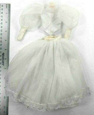 Vintage Barbie Fitting 2 Piece Wedding Gown White Dotted Swiss Lace - - High Neck 2
