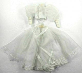 Vintage Barbie Fitting 2 Piece Wedding Gown White Dotted Swiss Lace - - High Neck 3