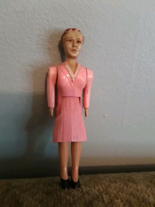 Renwal Mother Doll In Pink Dress Vintage Dollhouse Furniture Ideal Plastic 1:16