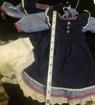 Vintage Set Of 2 - Doll Dresses For 16 18 " Twins Matching (12 " Dress) W/pantaloon