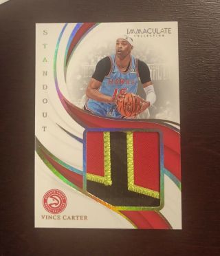 Vince Carter 2018 - 19 Immaculate Game Worm Standout Jumbo Letter Patch /10 Rare