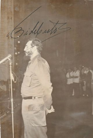 Cuban Cuba Fidel Castro Signed Autograph Photo Very Rare Unique