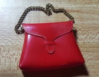 Vintage Tammy Red Purse W/chain,  & Hard To Find,  By Ideal