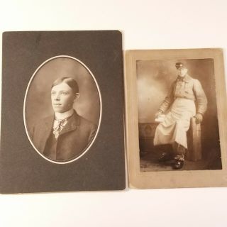 Two Vintage (antique?) Black And White Photos,  Upper And Lower Class Photos
