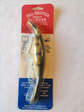 Vintage Old Drifter Tackle The Believer Musky Fishing Lure 8 " Body Perch