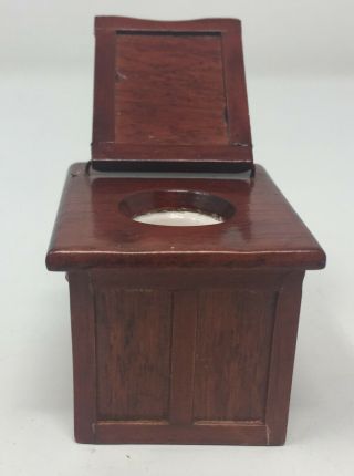 Vintage Dollhouse Miniature Furniture Toilet In Wood Case