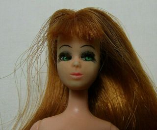 Vintage 1970 ' s Topper Dawn Doll Friend Glori w/ Bangs Auburn K11 Hong Kong 1 2
