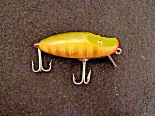 Vintage Paw Paw 9300 Wood 2 5/8 " Runt Fishing Lure Perch Color A,