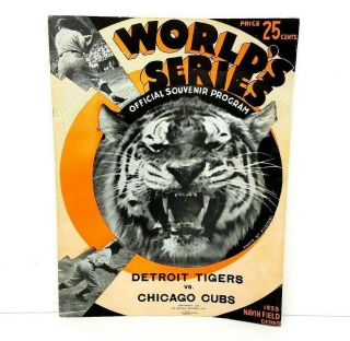 Rare 1935 World Series Program Detroit Tigers Vs Chi Cubs @ Navin Field