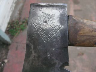 Rare embossed vintage Masonic axe hatchet. 3