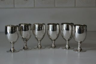 Vintage Set Of 6 Leonard E.  P.  N.  S Silverplate Cordial Cups