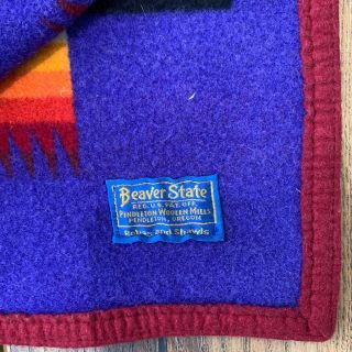 RARE Vintage Pendleton Chief Joseph Beaver State Blanket Made In USA Shawl 2
