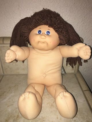 Vintage Coleco Cabbage Patch Kids Girl Doll 16” Blue Eyes Pacifier 1978 1982