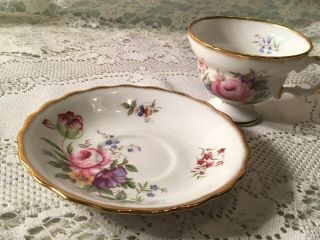 Vintage Royal Dover Bone China Tea Cup & Saucer - England 5419a