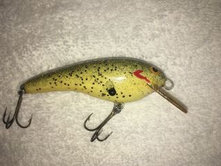 " Fred C Young Big O " Wood Hand Carved Lure,  Rare Unusual Size,  Stamped
