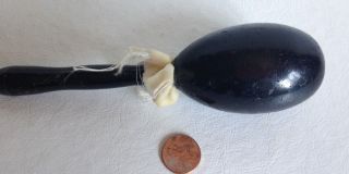 6.  25 " Vintage Antique Wood Sock Darner Darning Egg Blacked Paint