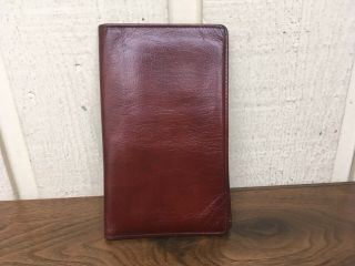 Pocket Day - Timer Senior Size Wallet,  Checkbook.  Brown Antique Calf.  Made In Canada