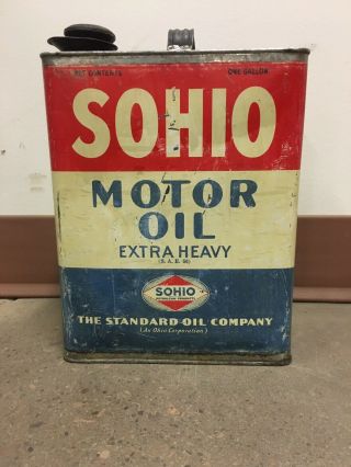 Vintage Sohio Gallon Oil Can Rare