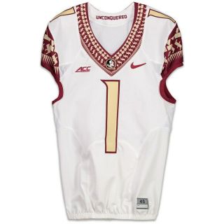 Florida State Seminoles Fsu Game Issued Jersey 1 Rare Gold Numbers Size 40