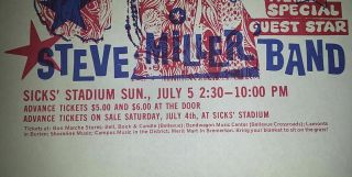 RARE Janis Joplin 1970 Steve Miller Seattle Band Concert Poster Flyer 3