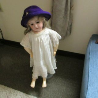 Antique Vintage Purple Doll Hat for large Antique Doll 2