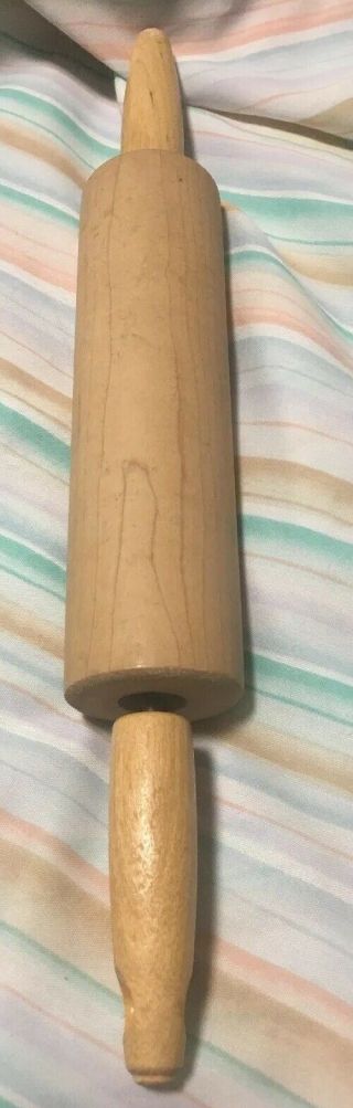 Vintage Child Or Salesman Sample ? Wooden Antique Rolling Pin 14” Looks Great