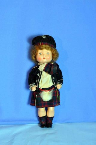 Vintage 12 " Hard Plastic Grracht Cameron Made In Scotland Walker Doll