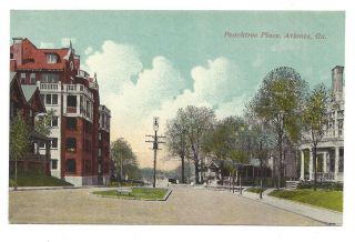 Atlanta Ga Peachtree Place Street View Antique Postcard