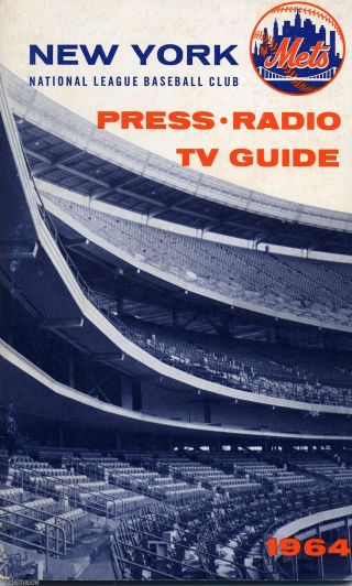 1964 N.  Y.  Mets Press Guide Rare In.  1st Year @ Shea Stadium