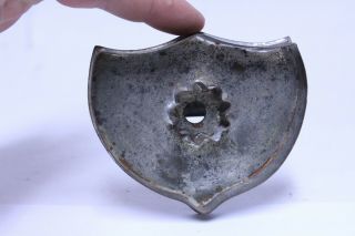 Antique Tin Primitive Shield Badge Cookie Cutter W/ Handle