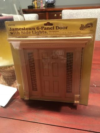 Vintage Miniature Doll House Jamestown Six Panel Door With Slide Lights