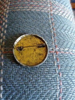 Antique vintage Pinback Pin - Unusual item Black Man Photo 1 1/4 inches 3