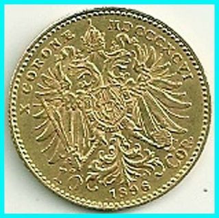 Austria - 1896 - Gold 10 Corona Unc.  Rare