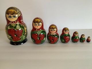 Vintage Matryoshka Russian Babushka Nesting Dolls Stacking Dolls Set Of 10