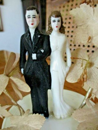 Vintage 1950s Wedding Cake Topper Bride and Groom CLASSIC 3