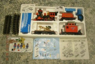 Vintage Playmobil 4033 Steaming Mary Western G Scale Train Set Box RARE 2