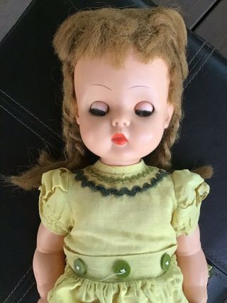 Vintage Horsman T 16 T16 1950 ' s Doll Ruthie Brown Hair Blue Sleeping Eyes 3