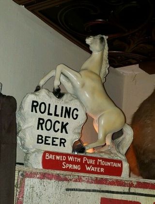 Rolling Rock Beer Xtra Large 17 Inch Chalkware Horse Rare Not The Small Horse
