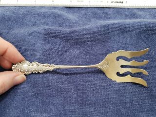 Antique Sterling Silver Cold Meat Fork By R.  Blackinton - Gold Wash - Mono " C "