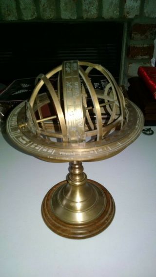 Antique A Paris Chez G Gobille Celestial Astrology Globe Brass And Wood