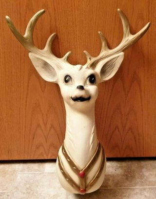Rare Vintage Mold Craft 1957 Reindeer Wall Blow Mold Artistic Latex White One
