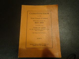 Antique Book,  Constitution Of The Improved Order Of Red Men